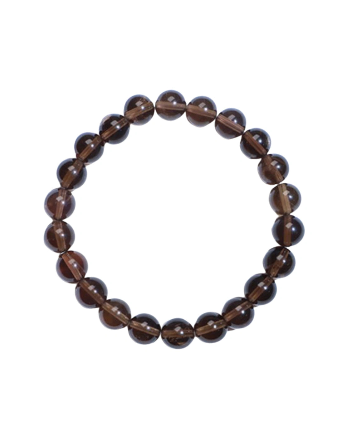 Brown beaded bracelet on a white background